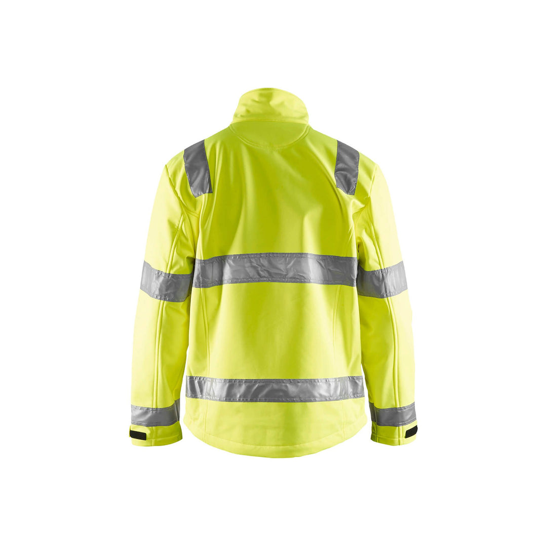 Blaklader 48382517 Hi-Vis Soft-Shell Jacket Hi-Vis Yellow Rear #colour_yellow