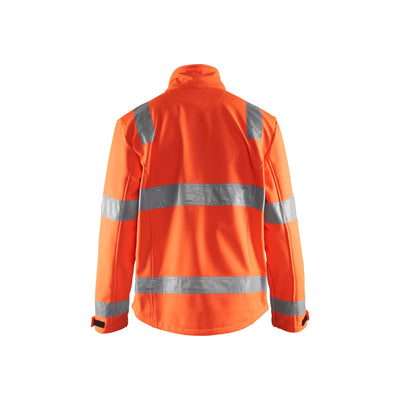 Blaklader 48382517 Hi-Vis Soft-Shell Jacket Orange Rear #colour_orange