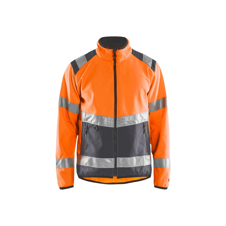 Blaklader 48772516 Hi-Vis Soft-Shell Jacket Hi-Vis Orange/Mid Grey Main #colour_hi-vis-orange-mid-grey