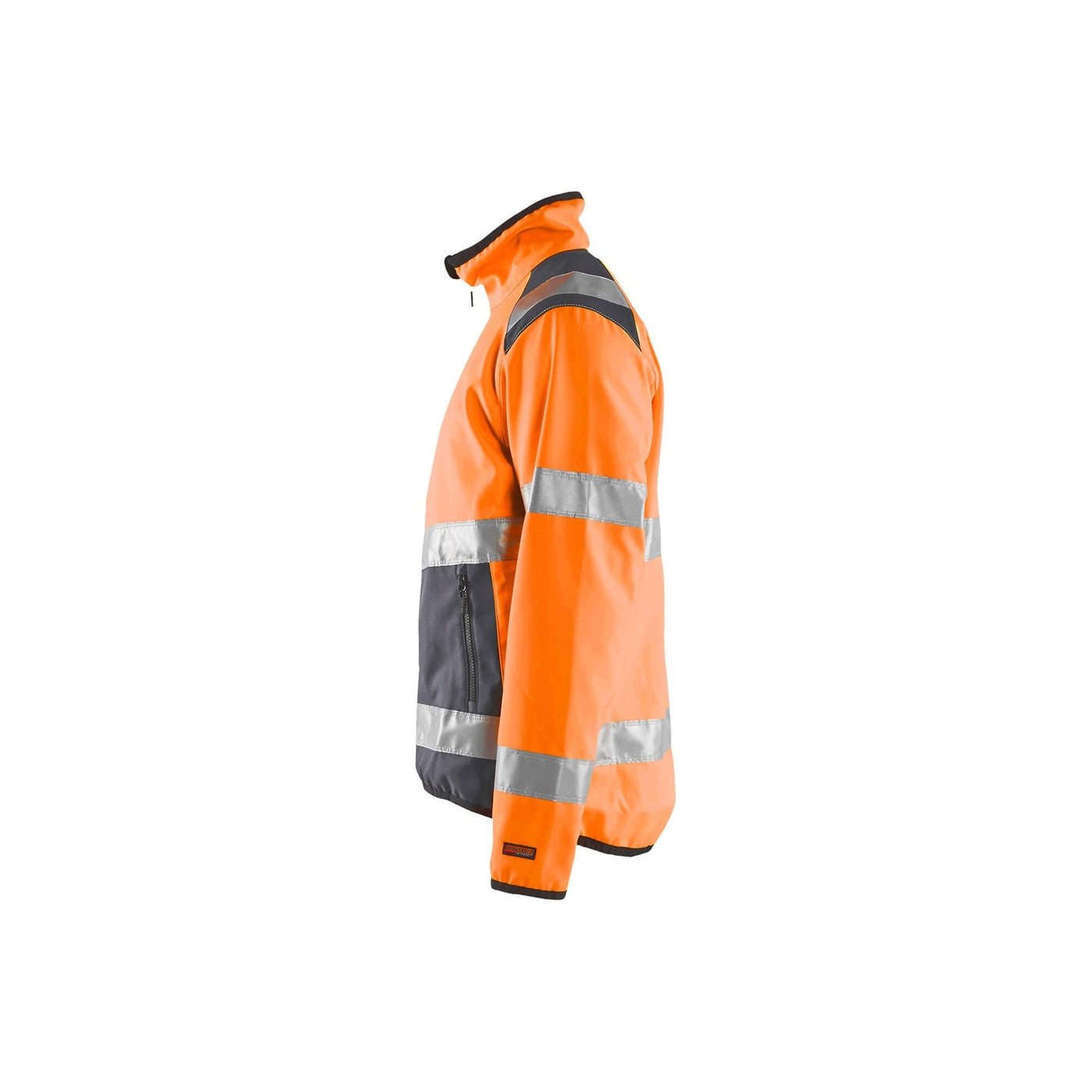 Blaklader 48772516 Hi-Vis Soft-Shell Jacket Hi-Vis Orange/Mid Grey Left #colour_hi-vis-orange-mid-grey