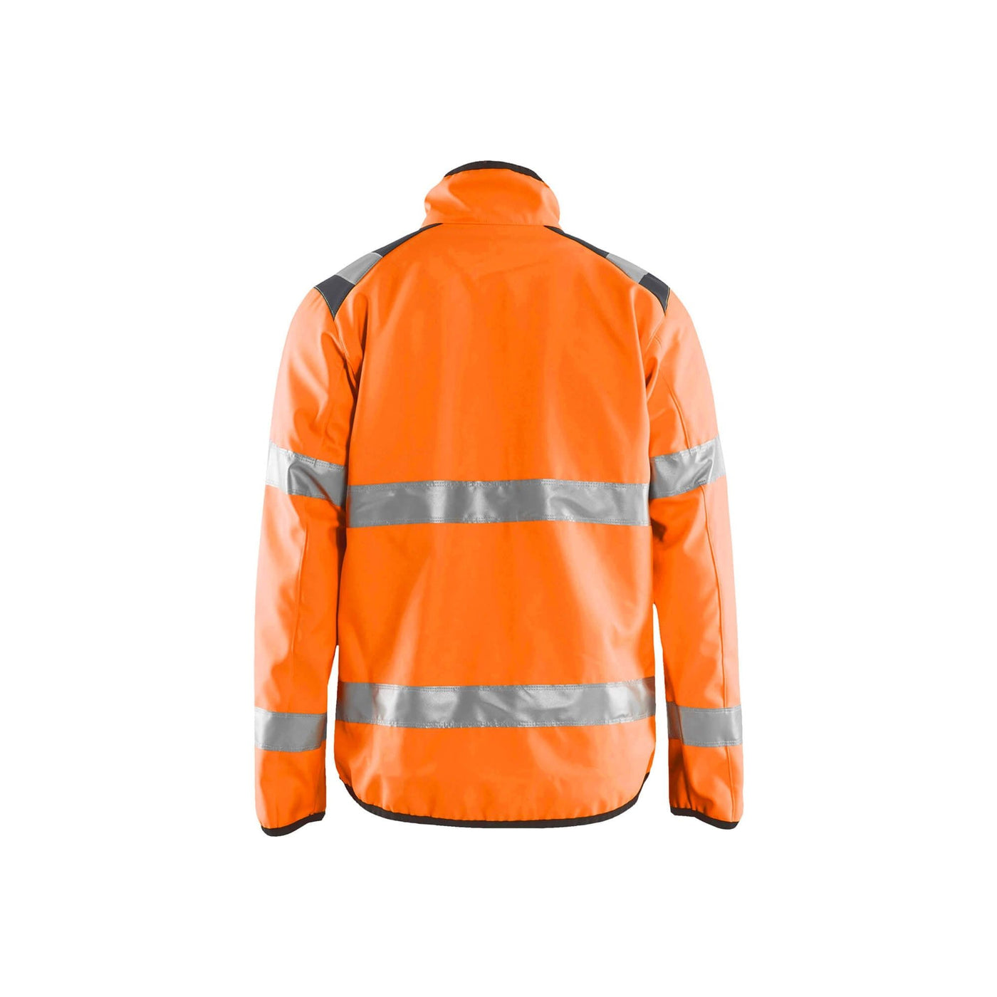 Blaklader 48772516 Hi-Vis Soft-Shell Jacket Hi-Vis Orange/Mid Grey Rear #colour_hi-vis-orange-mid-grey