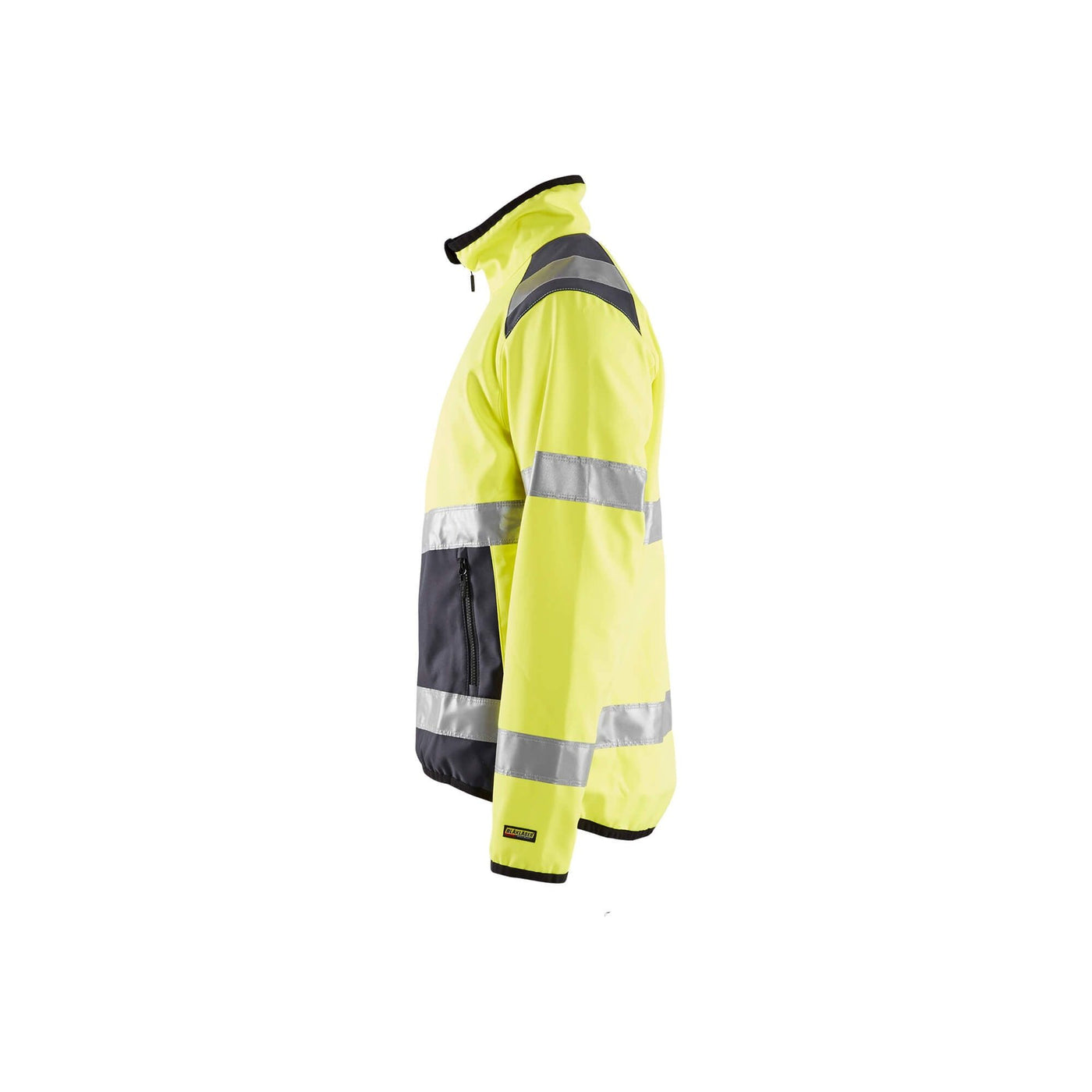 Blaklader 48772516 Hi-Vis Soft-Shell Jacket Hi-Vis Yellow/Mid Grey Left #colour_hi-vis-yellow-mid-grey