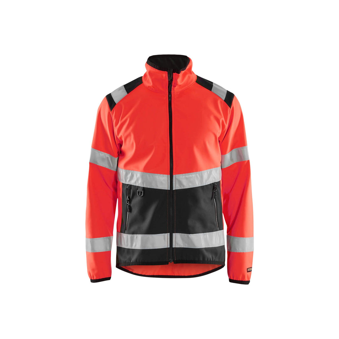 Blaklader 48772516 Hi-Vis Soft-Shell Jacket Red/Black Main #colour_red-black