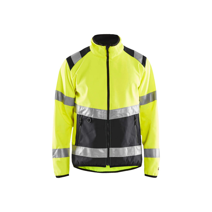 Blaklader 48772516 Hi-Vis Soft-Shell Jacket Yellow/Black Main #colour_yellow-black