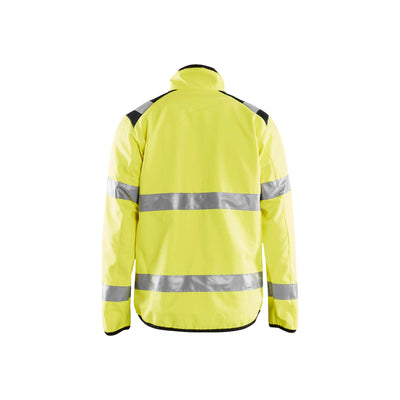 Blaklader 48772516 Hi-Vis Soft-Shell Jacket Yellow/Black Rear #colour_yellow-black