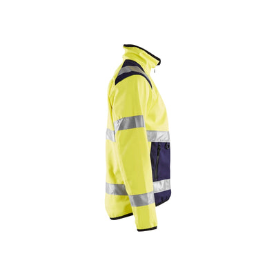 Blaklader 48772516 Hi-Vis Soft-Shell Jacket Yellow/Navy Blue Right #colour_yellow-navy-blue
