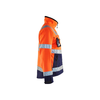 Blaklader 49002517 Hi-Vis Softshell Jacket Orange/Navy Blue Right #colour_orange-navy-blue