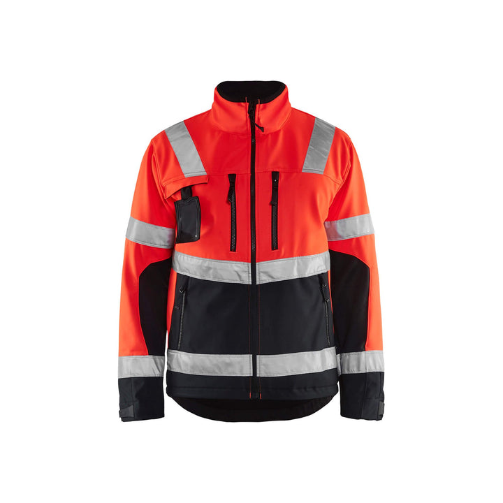 Blaklader 49002517 Hi-Vis Softshell Jacket Red/Black Main #colour_red-black