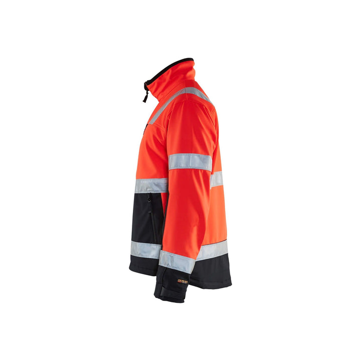 Blaklader 49002517 Hi-Vis Softshell Jacket Red/Black Left #colour_red-black