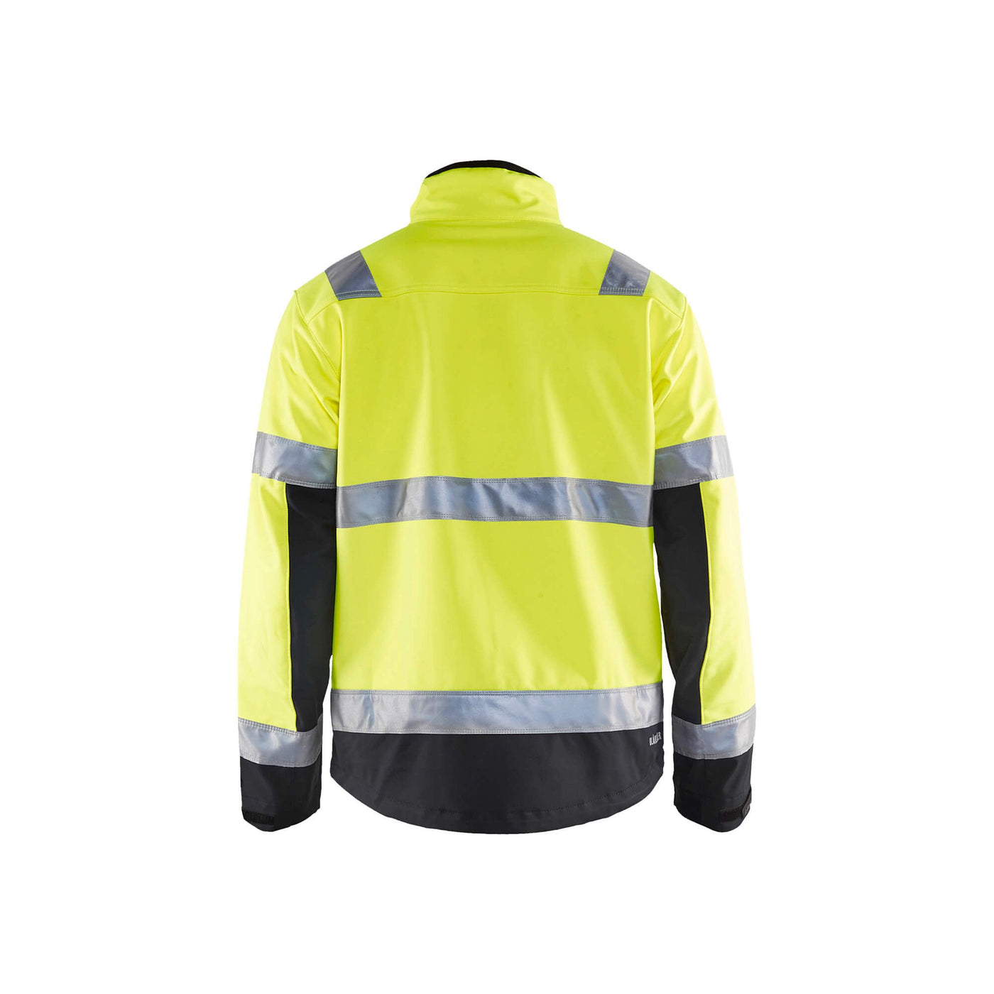Blaklader 49002517 Hi-Vis Softshell Jacket Yellow/Black Rear #colour_yellow-black
