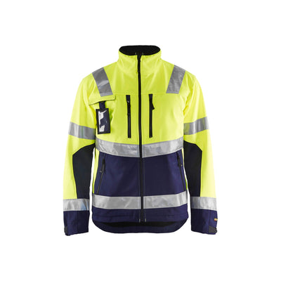 Blaklader 49002517 Hi-Vis Softshell Jacket Yellow/Navy Blue Main #colour_yellow-navy-blue