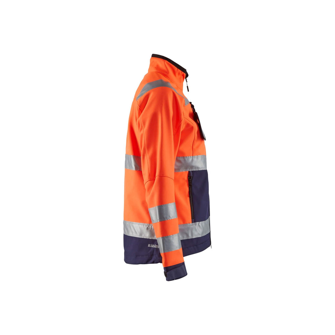 Blaklader 49022517 Hi-Vis Softshell Jacket Orange/Navy Blue Right #colour_orange-navy-blue