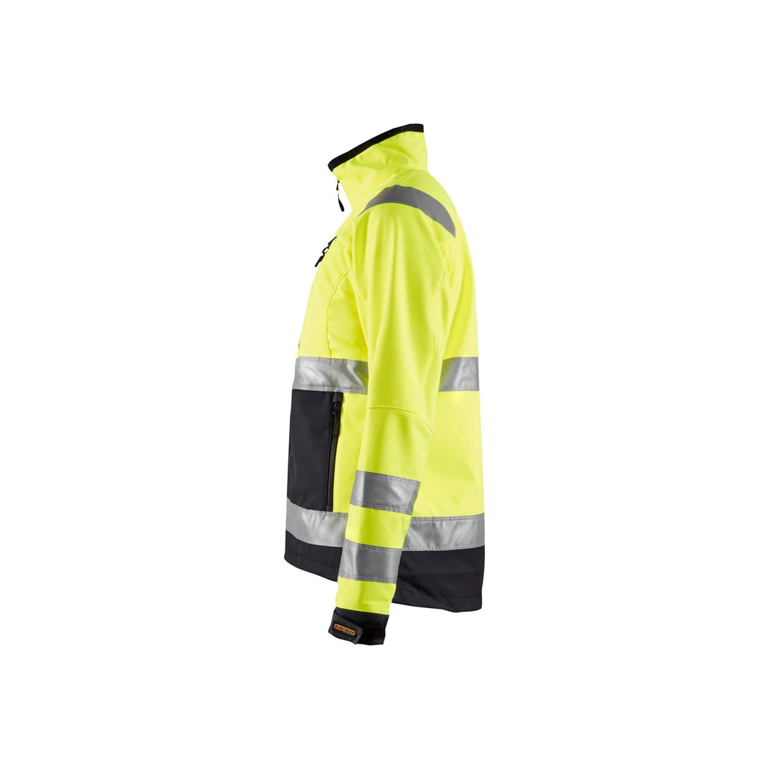 Blaklader 49022517 Hi-Vis Softshell Jacket Yellow/Black Left #colour_yellow-black