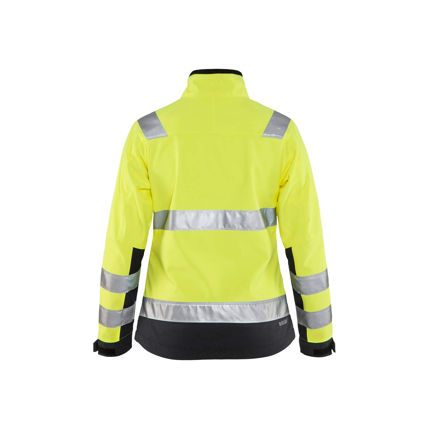 Blaklader 49022517 Hi-Vis Softshell Jacket Yellow/Black Rear #colour_yellow-black