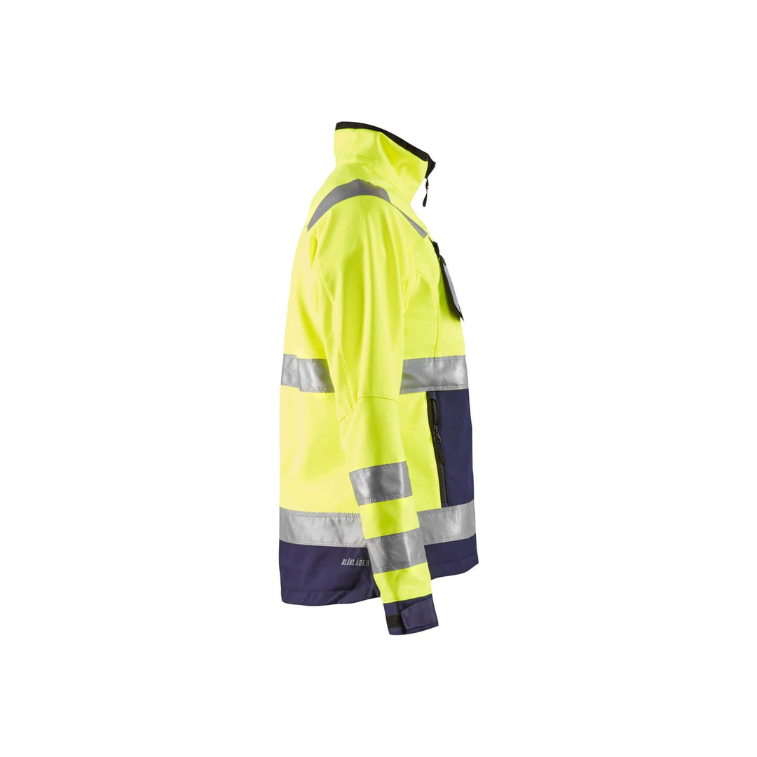 Blaklader 49022517 Hi-Vis Softshell Jacket Yellow/Navy Blue Right #colour_yellow-navy-blue