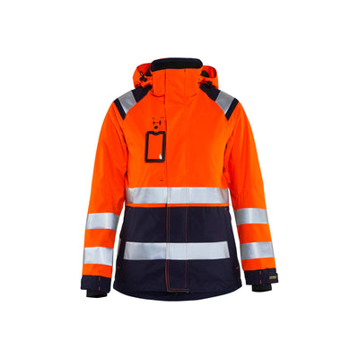 Blaklader 49041987 Hi-Vis Softshell Jacket Orange/Navy Blue Main #colour_orange-navy-blue