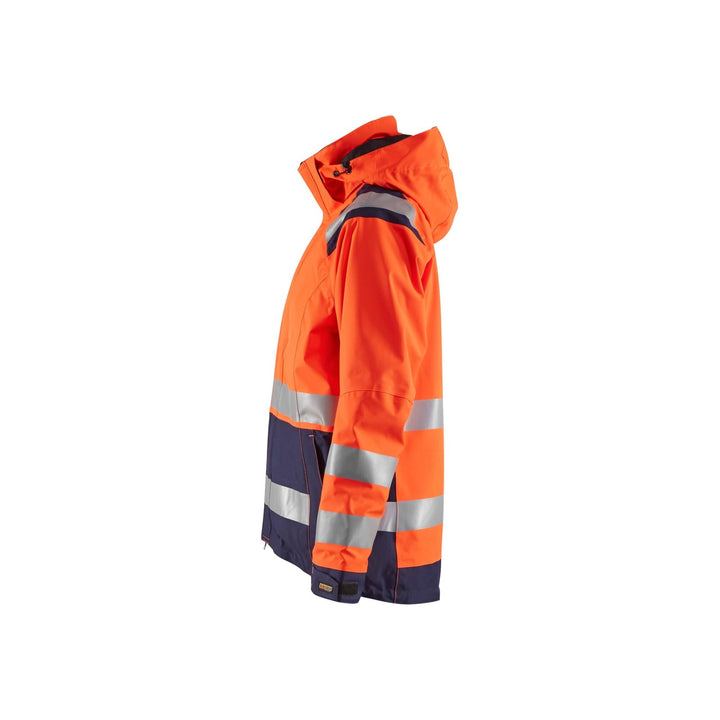 Blaklader 49041987 Hi-Vis Softshell Jacket Orange/Navy Blue Left #colour_orange-navy-blue