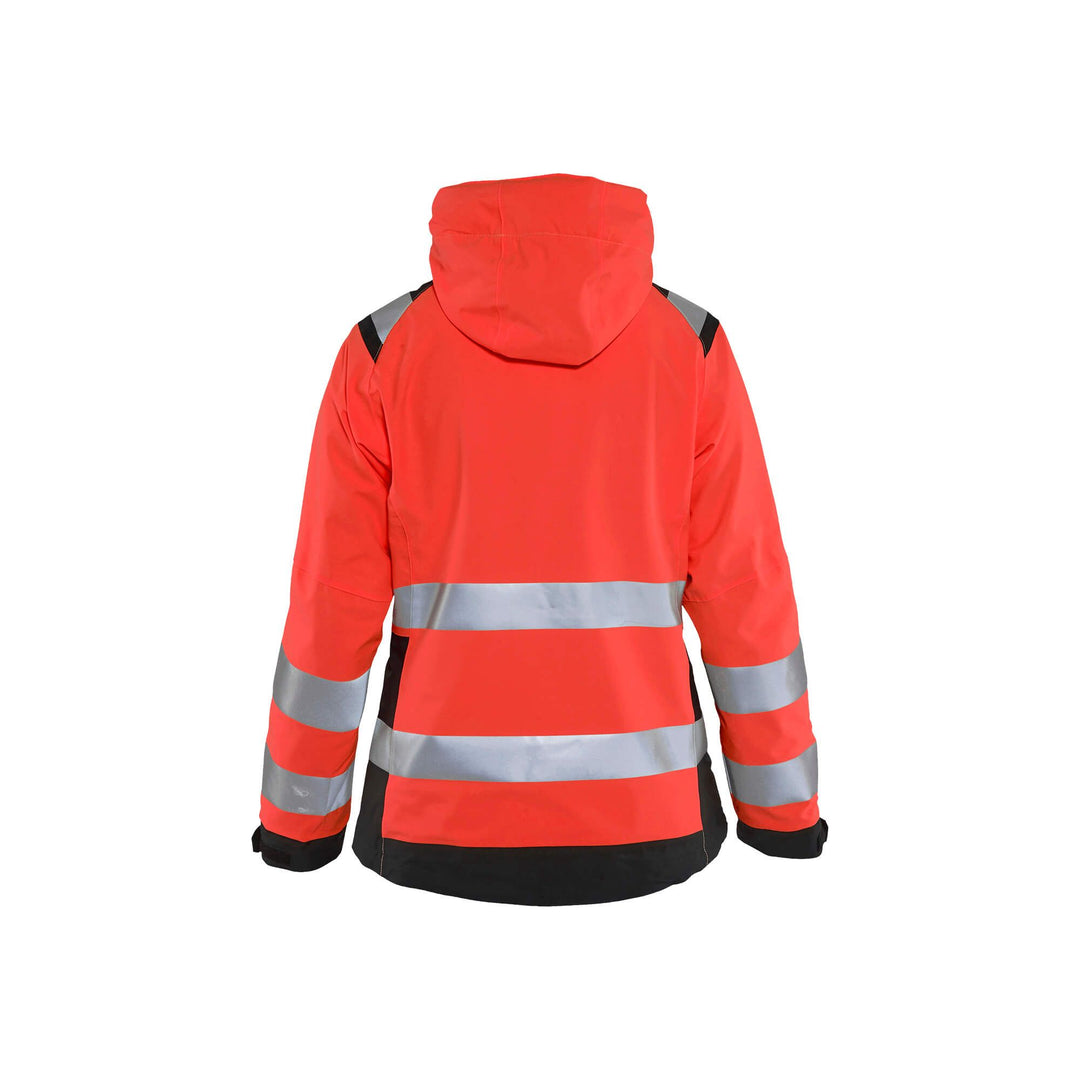 Blaklader 49041987 Hi-Vis Softshell Jacket Red/Black Rear #colour_red-black