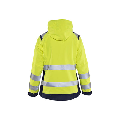 Blaklader 49041987 Hi-Vis Softshell Jacket Yellow/Black Rear #colour_yellow-black