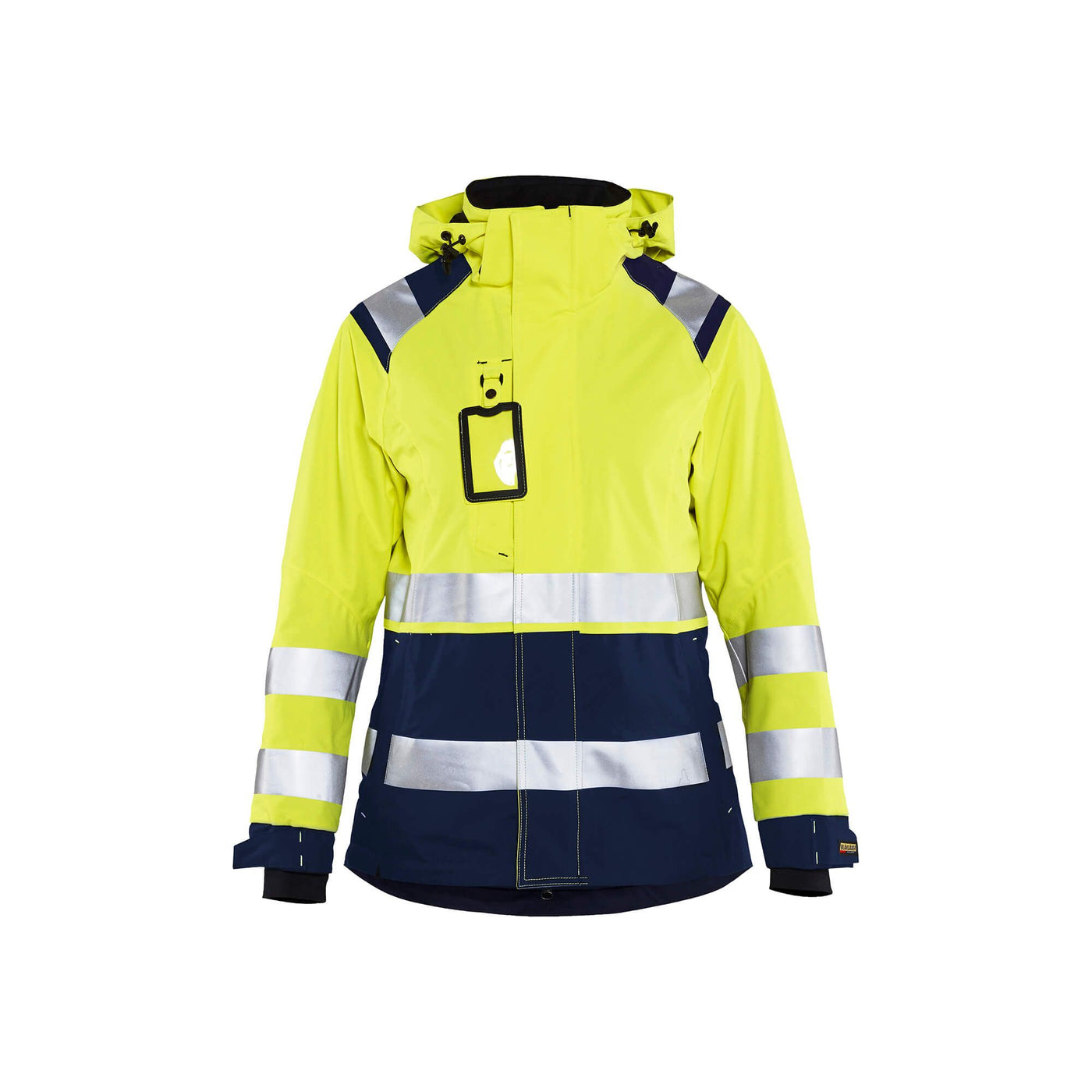 Blaklader 49041987 Hi-Vis Softshell Jacket Yellow/Navy Blue Main #colour_yellow-navy-blue