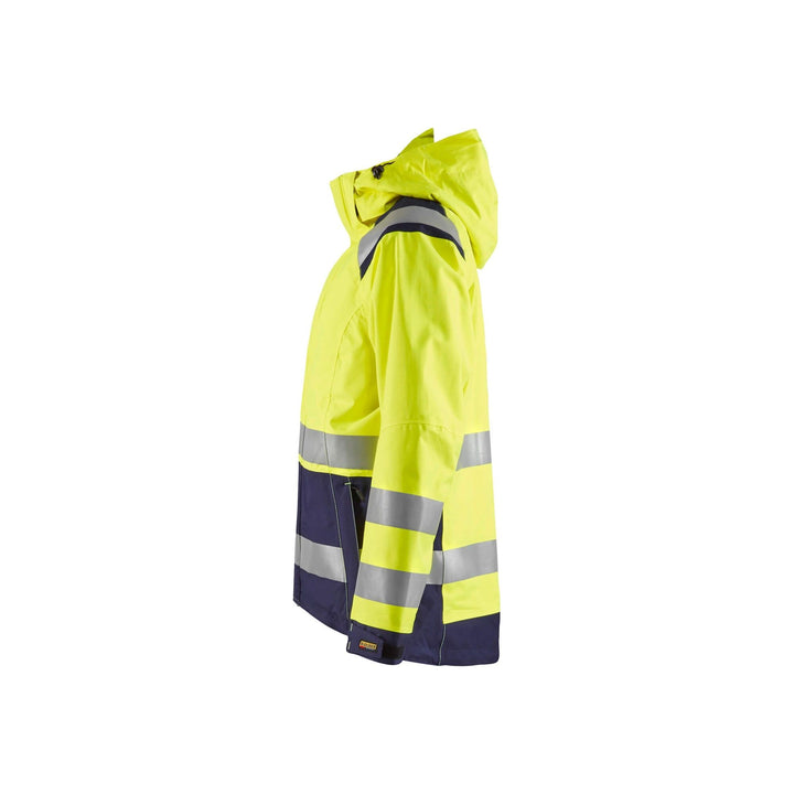 Blaklader 49041987 Hi-Vis Softshell Jacket Yellow/Navy Blue Left #colour_yellow-navy-blue