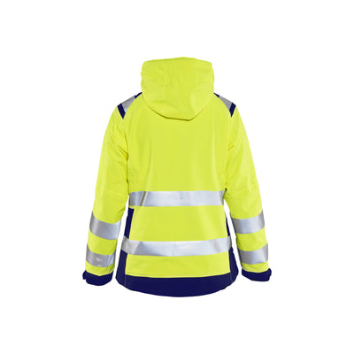 Blaklader 49041987 Hi-Vis Softshell Jacket Yellow/Navy Blue Rear #colour_yellow-navy-blue