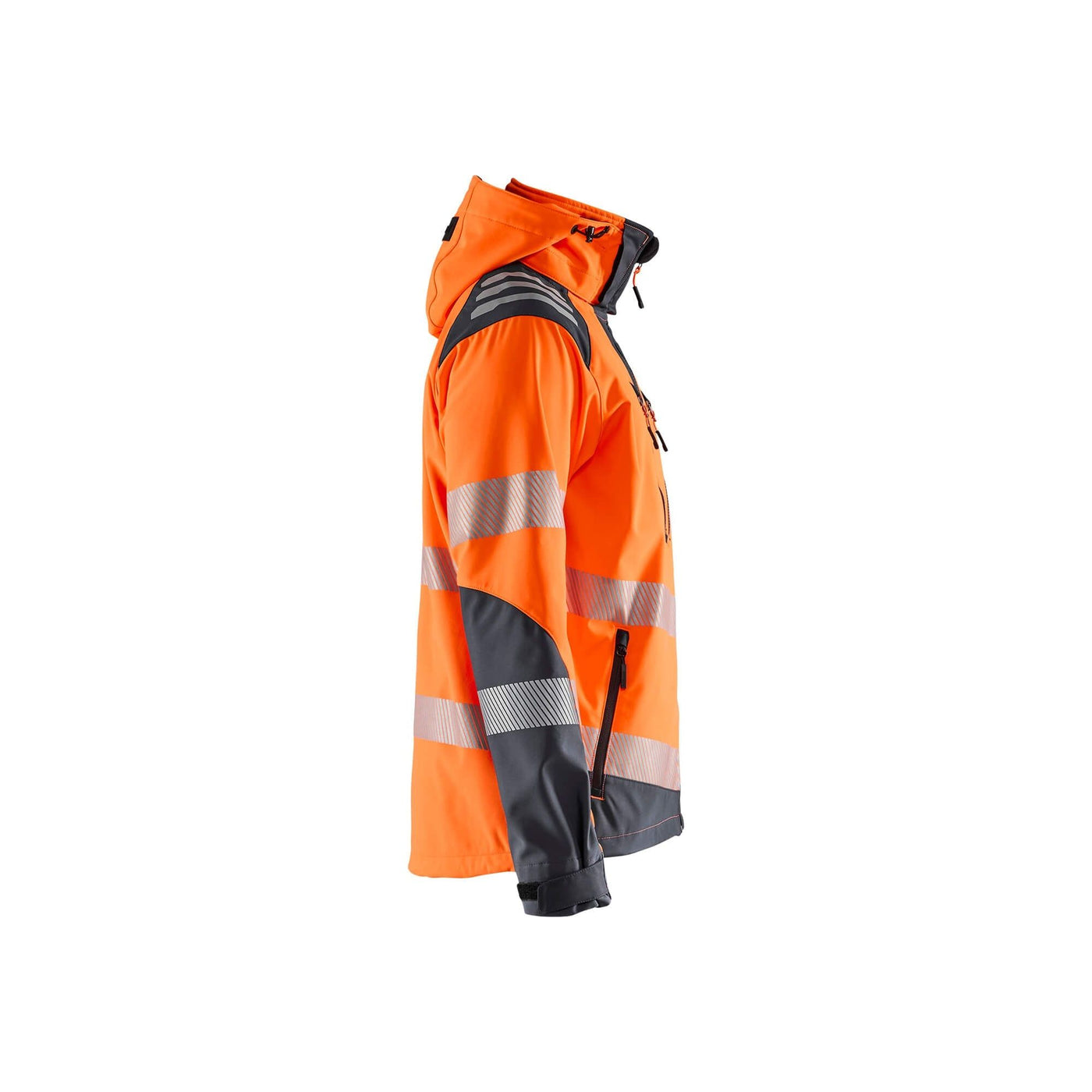 Blaklader 44912513 Hi-Vis Softshell Jacket Waterproof Breathable Hi-Vis Orange/Mid Grey Right #colour_hi-vis-orange-mid-grey