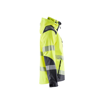 Blaklader 44912513 Hi-Vis Softshell Jacket Waterproof Breathable Hi-Vis Yellow/Mid Grey Right #colour_hi-vis-yellow-mid-grey