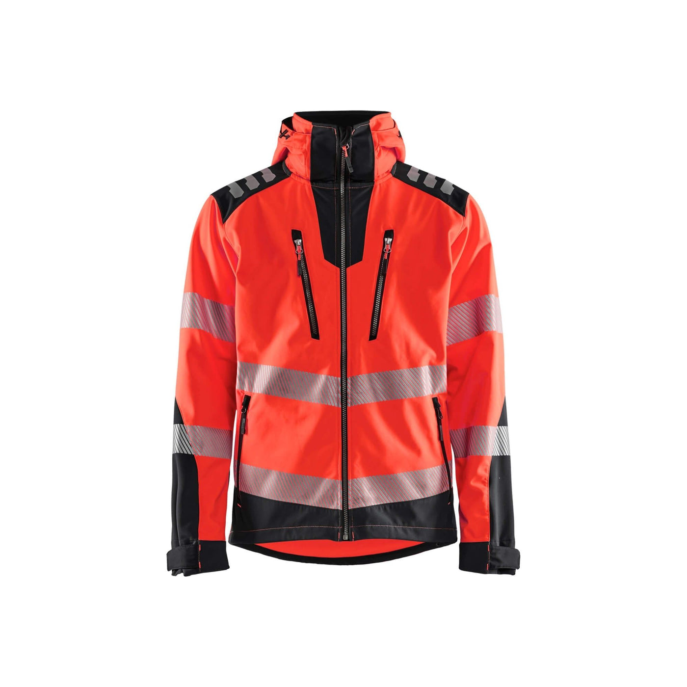 Blaklader 44912513 Hi-Vis Softshell Jacket Waterproof Breathable Red/Black Main #colour_red-black