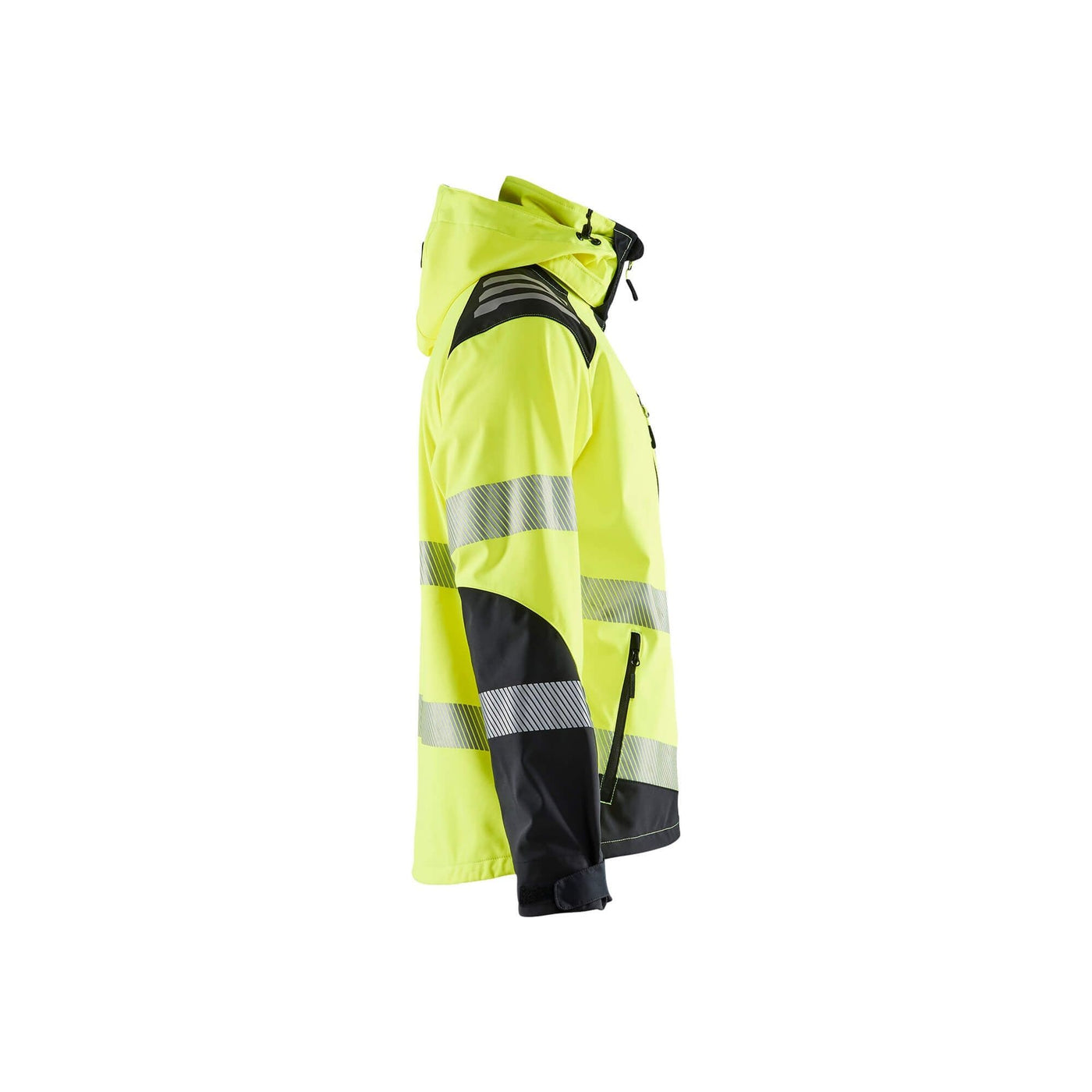 Blaklader 44912513 Hi-Vis Softshell Jacket Waterproof Breathable Yellow/Black Right #colour_yellow-black