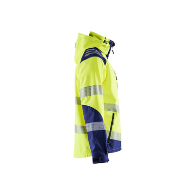 Blaklader 44912513 Hi-Vis Softshell Jacket Waterproof Breathable Yellow/Navy Blue Right #colour_yellow-navy-blue