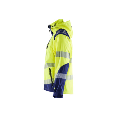 Blaklader 44912513 Hi-Vis Softshell Jacket Waterproof Breathable Yellow/Navy Blue Left #colour_yellow-navy-blue