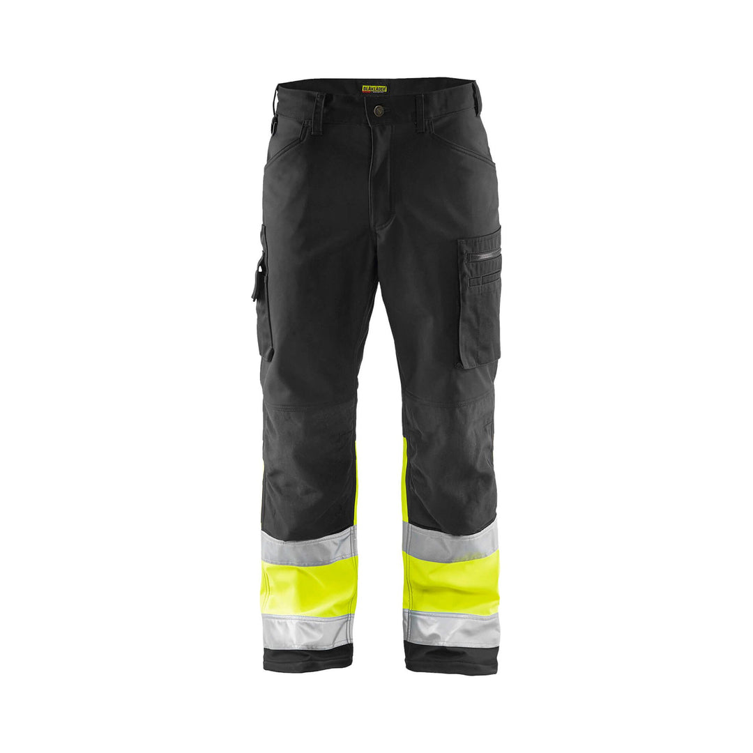 Blaklader 15622517 Hi-Vis Softshell Trousers Black/Hi-Vis Yellow Main #colour_black-yellow