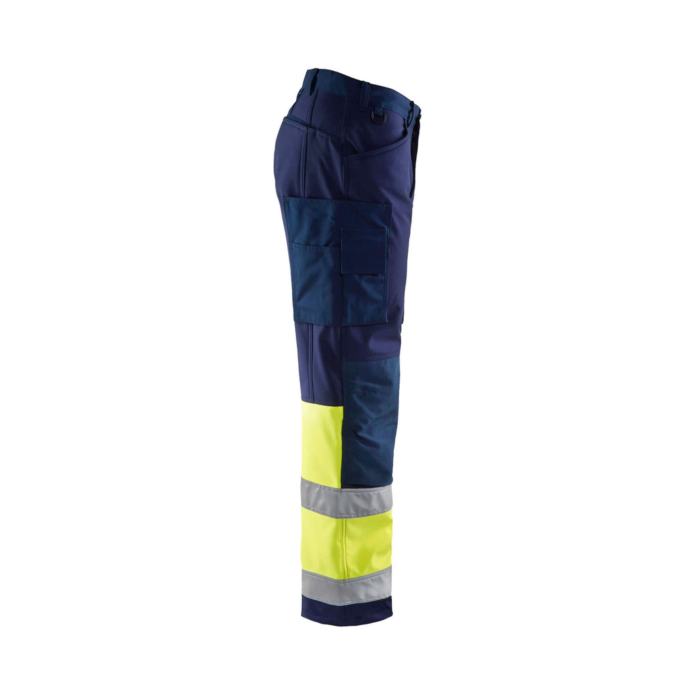 Blaklader 15622517 Hi-Vis Softshell Trousers Navy Blue/Hi-Vis Yellow Right #colour_navy-blue-yellow