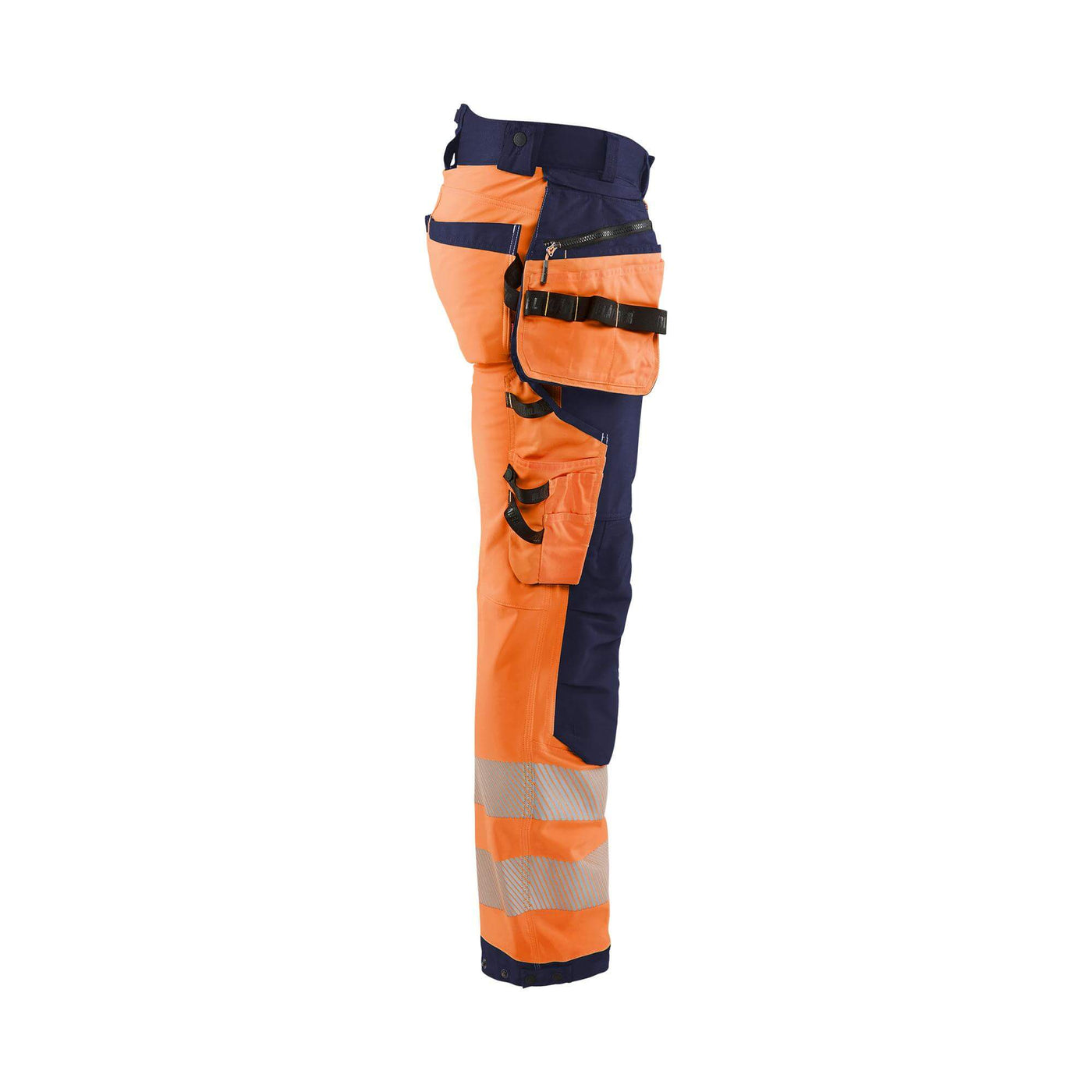 Blaklader 18202513 Hi-Vis Softshell Trousers Orange/Navy Blue Right #colour_orange-navy-blue