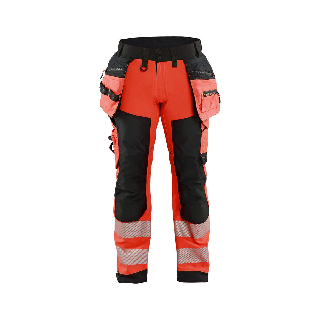 Blaklader 18202513 Hi-Vis Softshell Trousers Red/Black Main #colour_red-black