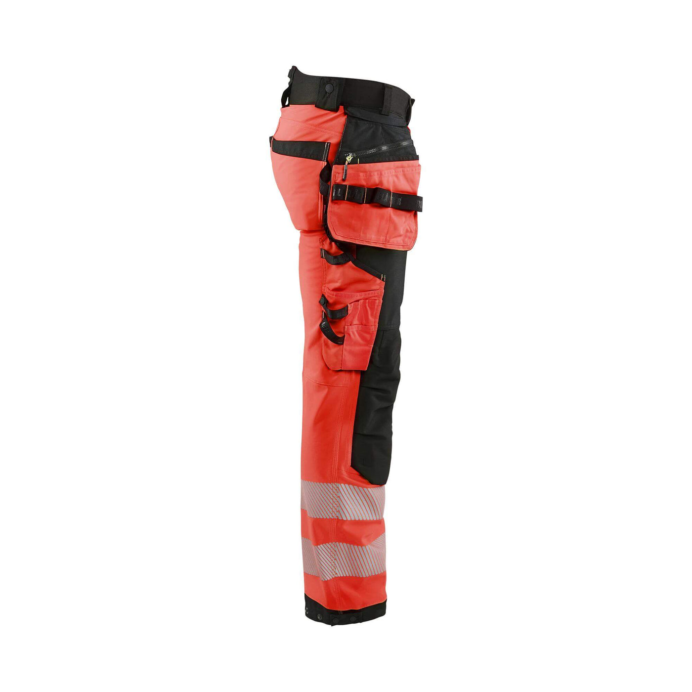 Blaklader 18202513 Hi-Vis Softshell Trousers Red/Black Right #colour_red-black