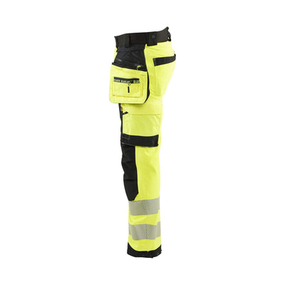 Blaklader 18202513 Hi-Vis Softshell Trousers Yellow/Black Left #colour_yellow-black