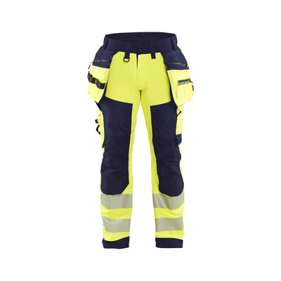 Blaklader 18202513 Hi-Vis Softshell Trousers Yellow/Navy Blue Main #colour_yellow-navy-blue
