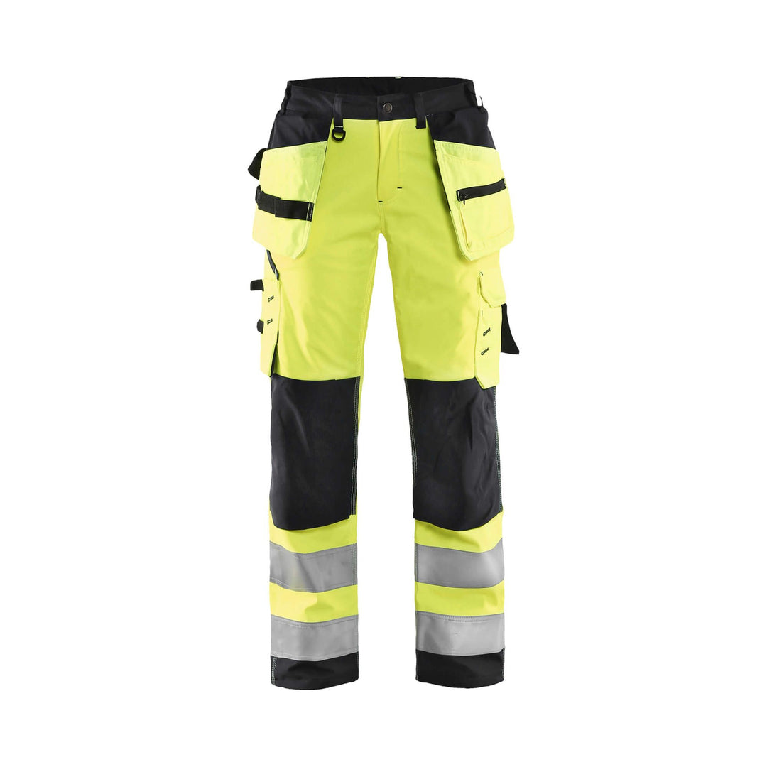 Blaklader 71672517 Hi-Vis Softshell Trousers Yellow/Black Main #colour_yellow-black