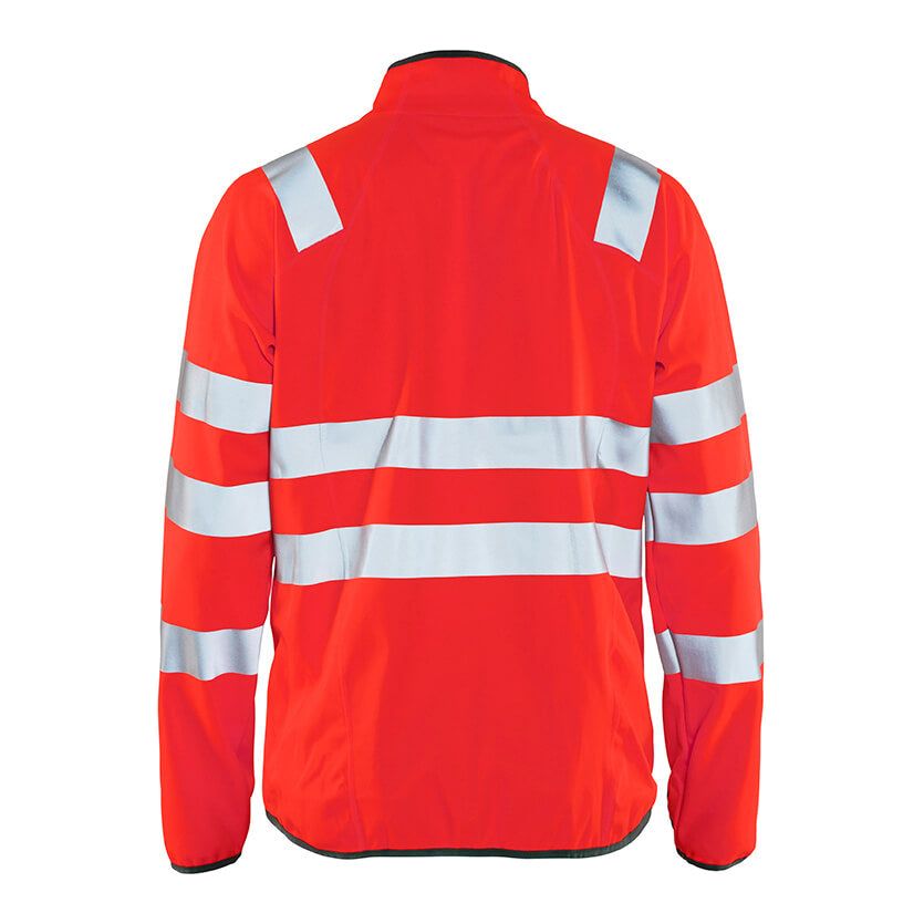 Blaklader 49062512 Hi-Vis Softshell jacket Hi-Vis Red Rear #colour_hi-vis-red