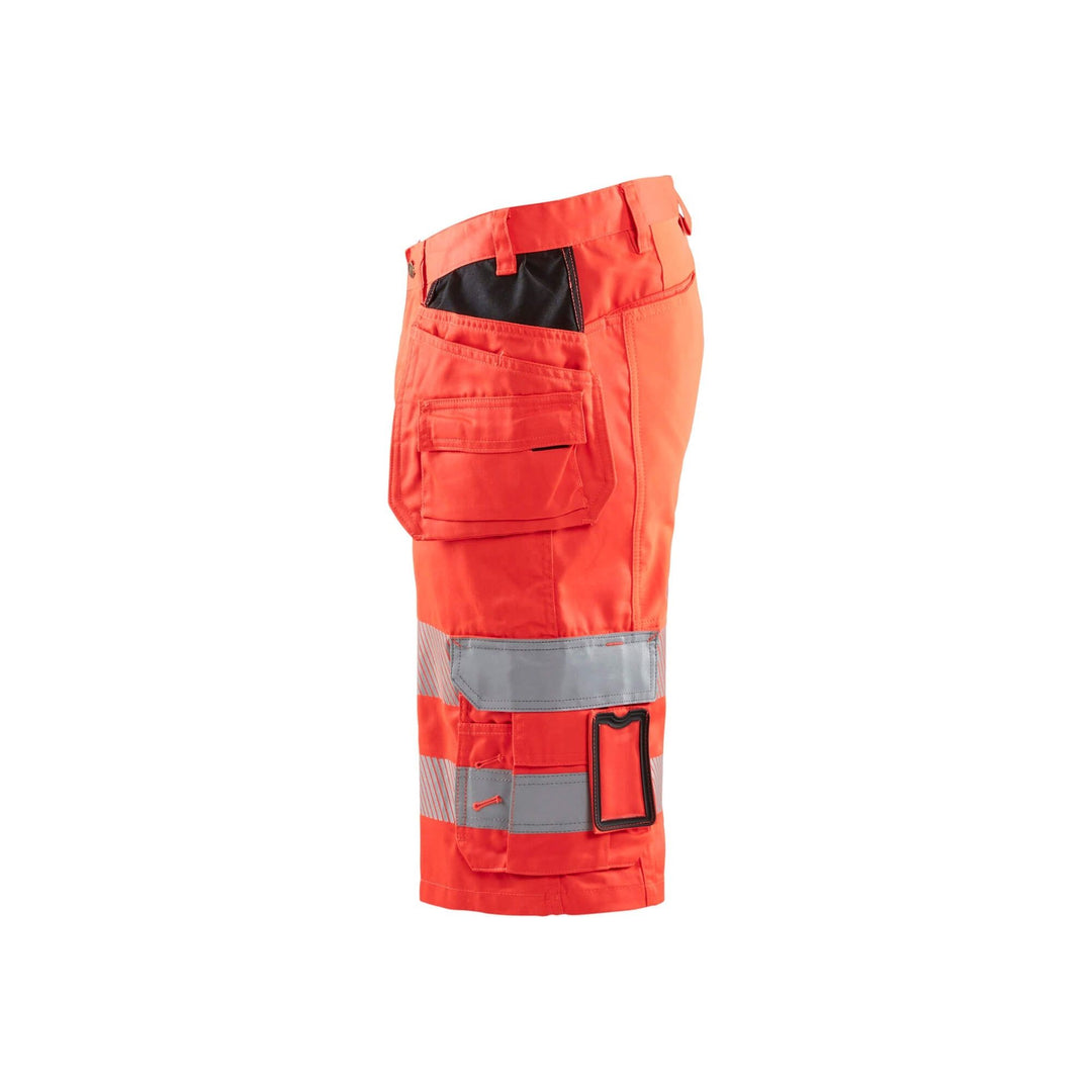 Blaklader 15861811 Hi-Vis Stretch Shorts Hi-Vis Red Left #colour_hi-vis-red