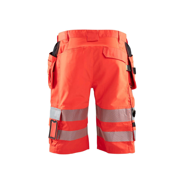 Blaklader 15861811 Hi-Vis Stretch Shorts Hi-Vis Red Rear #colour_hi-vis-red