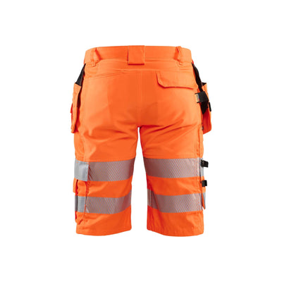 Blaklader 15861811 Hi-Vis Stretch Shorts Orange Rear #colour_orange
