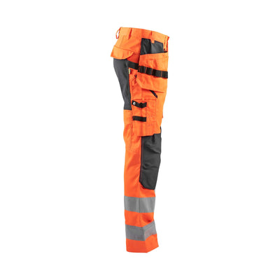 Blaklader 15521811 Hi-Vis Stretch Trousers Hi-Vis Orange/Mid Grey Right #colour_hi-vis-orange-mid-grey