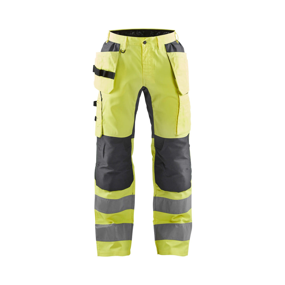 Blaklader 15521811 Hi-Vis Stretch Trousers Hi-Vis Yellow/Mid Grey Main #colour_hi-vis-yellow-mid-grey