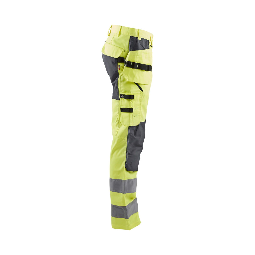 Blaklader 15521811 Hi-Vis Stretch Trousers Hi-Vis Yellow/Mid Grey Right #colour_hi-vis-yellow-mid-grey