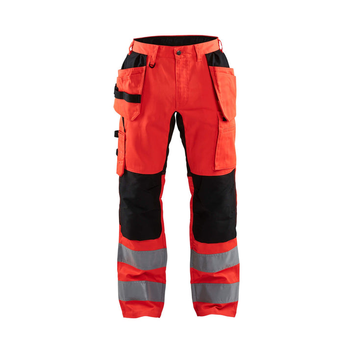 Blaklader 15521811 Hi-Vis Stretch Trousers Red/Black Main #colour_red-black