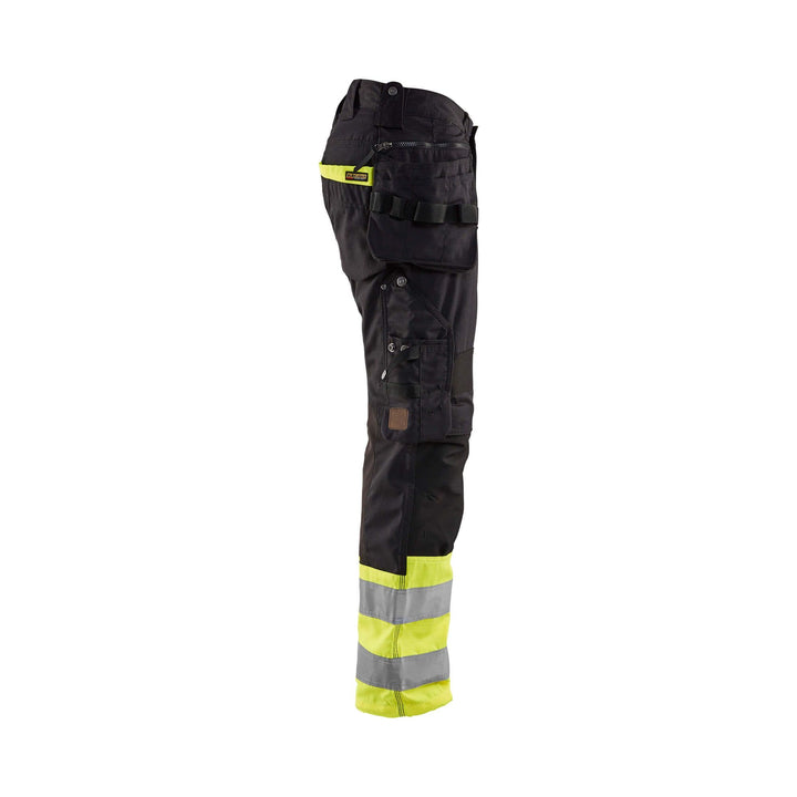 Blaklader 19941330 Hi-Vis Stretch Trousers Black/Hi-Vis Yellow Right #colour_black-yellow