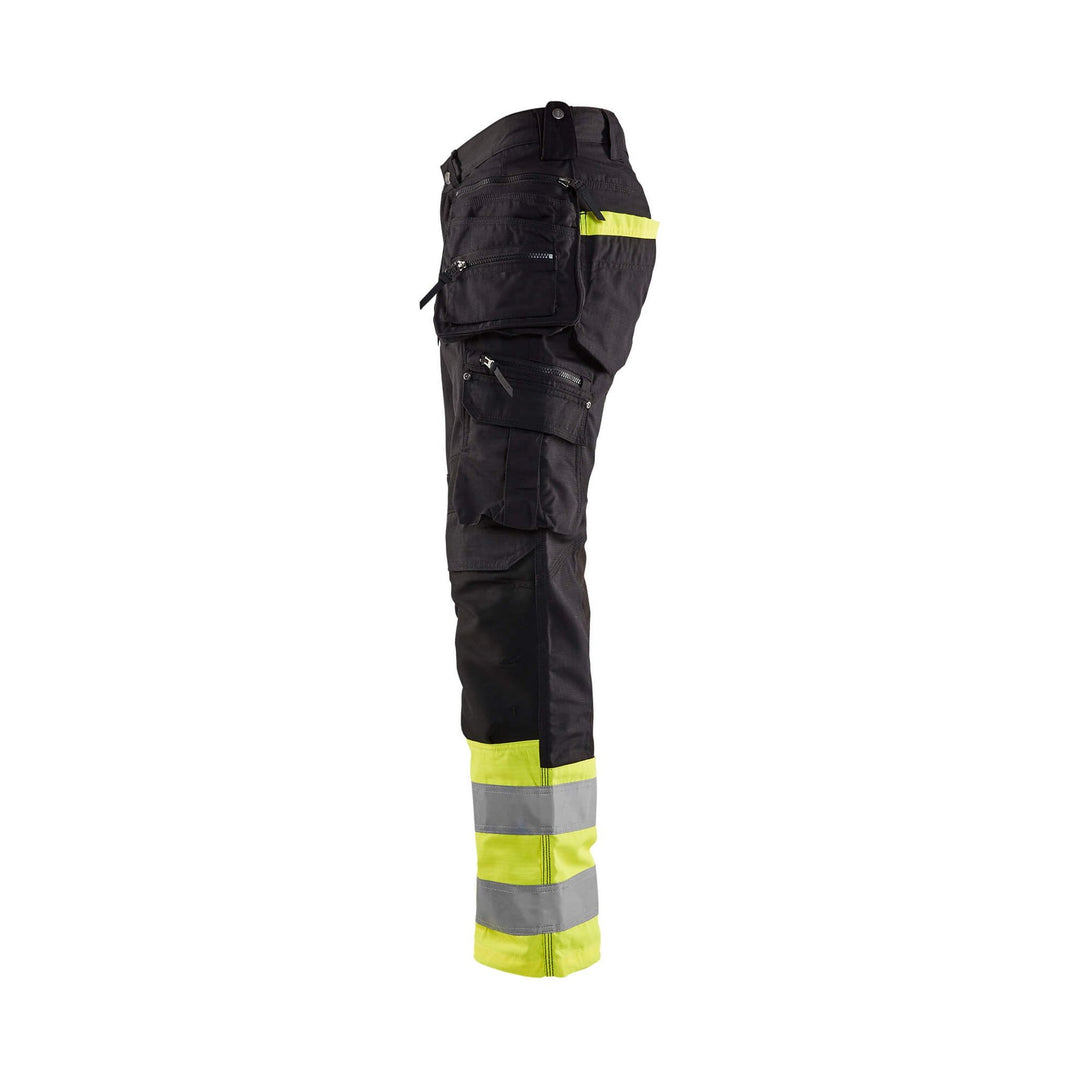 Blaklader 19941330 Hi-Vis Stretch Trousers Black/Hi-Vis Yellow Left #colour_black-yellow